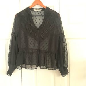 Sheer black long sleeve top